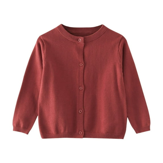 YunPes Children's Sweater Spring Autumn Winter Cardigan Solid Color Small Cardigan Children's Coat