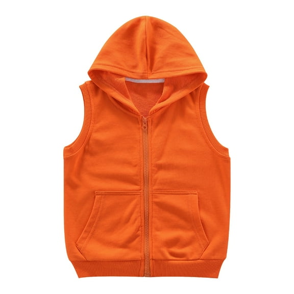 YunPes Children's Vest Spring Autumn Summer Thin Outdoor Wear Pure Cotton Hooded Kindergarten Clothing Vest Plush Pullover Girls