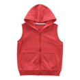thumbnail image 1 of YunPes Children's Vest Spring Autumn Summer Thin Outdoor Wear Pure Cotton Hooded Kindergarten Clothing Vest Plush Pullover Girls, 1 of 4