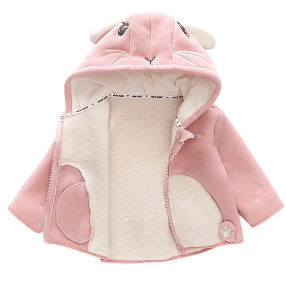 YunPes Children's Warm Top Coat Children's Wear Lined Thickened Plush Coat Jackets Kids
