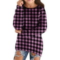 thumbnail image 1 of YunPes Cozy Plaid Sweaters for Girls Oversized Long Sleeve Crew Neck Fuzzy Pullover Teen Fall Winter Warm Casual Sweatshirt, 1 of 5