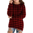 thumbnail image 1 of YunPes Cozy Plaid Sweaters for Girls Oversized Long Sleeve Crew Neck Fuzzy Pullover Teen Fall Winter Warm Casual Sweatshirt, 1 of 5