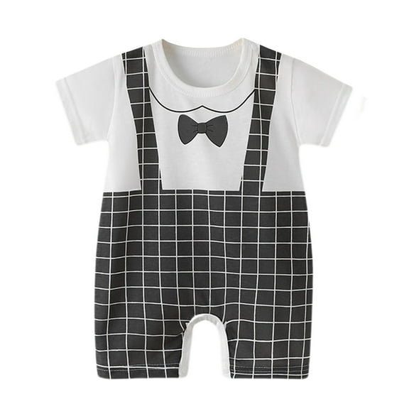 YunPes Crawling Clothes Summer New Korean Version Of The Male Baby Thin Female Short Sleeved Children's Hajacket Footed Pants Set