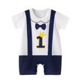 thumbnail image 1 of YunPes Crawling Clothes Summer New Korean Version Of The Male Baby Thin Female Short Sleeved Children's Hajacket Footed Pants Set, 1 of 3