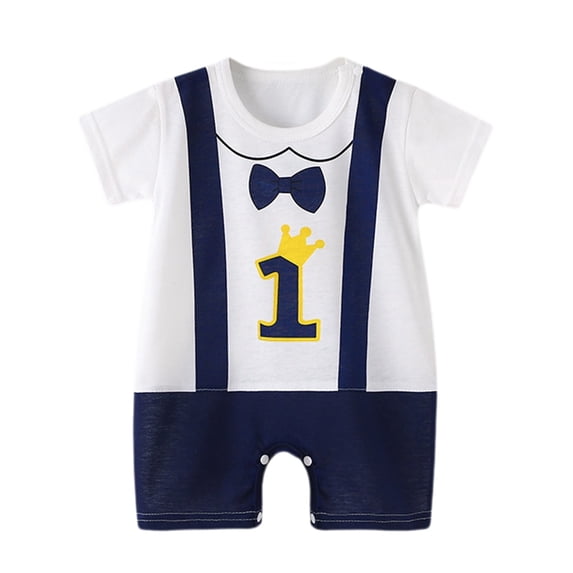 YunPes Crawling Clothes Summer New Korean Version Of The Male Baby Thin Female Short Sleeved Children's Hajacket Footed Pants Set