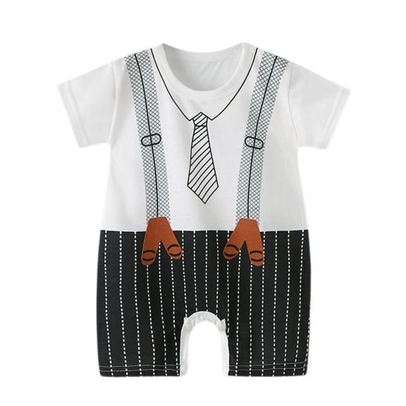 YunPes Crawling Clothes Summer New Korean Version Of The Male Baby Thin Female Short Sleeved Children's Hajacket Footed Pants Set