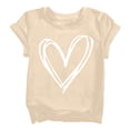 thumbnail image 1 of YunPes Cute Heart Print Shirt Casual Loose Fit Short Sleeve Summer Streetwear Sports Top Valentine's Day Basic Toddler Undershirt, 1 of 8