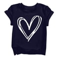 thumbnail image 1 of YunPes Cute Heart Print Shirt Casual Loose Fit Short Sleeve Summer Streetwear Sports Top Valentine's Day Basic Toddler Undershirt, 1 of 8