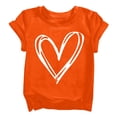 thumbnail image 1 of YunPes Cute Heart Print Shirt Casual Loose Fit Short Sleeve Summer Streetwear Sports Top Valentine's Day Basic Toddler Undershirt, 1 of 8