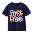 thumbnail image 1 of YunPes First Grade T-Shirt for Kids Crewneck Short Sleeve Funny Fashion Tee Tops Boys & Girls Back to School Graphic Clothes, 1 of 4
