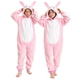 thumbnail image 1 of YunPes Flannel Animal Onesie Kids Halloween Cute Dress-Up Wear 3D Bunny Ear Hood Zipper Jumpsuit Cozy Plush One-Piece Outfit for Boy Girl, 1 of 4
