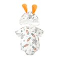 thumbnail image 1 of YunPes Girl and Boys Summer Cartoon Print Short Sleeve Jumpsuit Baby Easter Romper with Bunny Hat Leotard Size 2t, 1 of 8