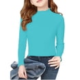 thumbnail image 1 of YunPes Girl's Cute Ruffle Mock Neck Sweaters Casual Plain Long Sleeved Ribbed Knit Sweater Fall Winter Base Layer Pullover Tops, 1 of 6