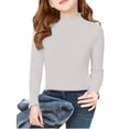 thumbnail image 1 of YunPes Girl's Cute Ruffle Mock Neck Sweaters Casual Plain Long Sleeved Ribbed Knit Sweater Fall Winter Base Layer Pullover Tops, 1 of 6