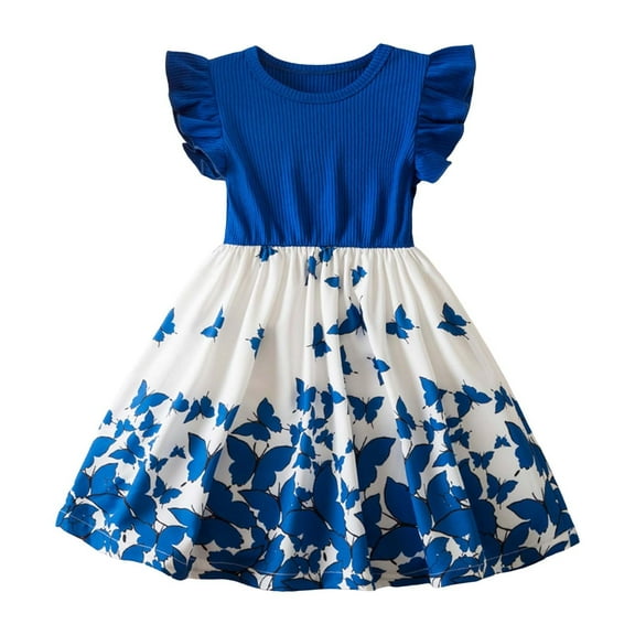 YunPes Girl's Floral Tutu Dresses Ruffle Sleeveless Summer Bowknot A Line Birthday Princess Dress Toddler Cute Clothes