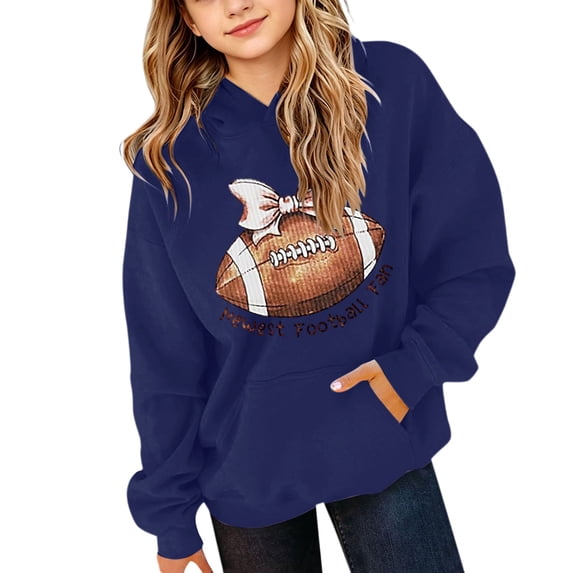 YunPes Girls Baseball Bow Sweatshirt Oversized Baggy Graphic Hoodies Teen Trendy Streetwear Fall Versatile Hood Pullovers Tops