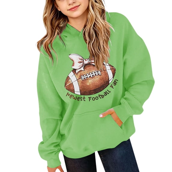 YunPes Girls Baseball Bow Sweatshirt Oversized Baggy Graphic Hoodies Teen Trendy Streetwear Fall Versatile Hood Pullovers Tops