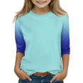 thumbnail image 1 of YunPes Girls Baseball Raglan T-Shirt 3/4 Sleeve Soft Tee Classic Casual Top Crewneck Color Block Cute Spring Summer Blouses Tops, 1 of 4