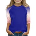 thumbnail image 1 of YunPes Girls Baseball Raglan T-Shirt 3/4 Sleeve Soft Tee Classic Casual Top Crewneck Color Block Cute Spring Summer Blouses Tops, 1 of 5