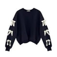 thumbnail image 1 of YunPes Girls Bow Loose Casual Comfortable Fashionable Long Sleeved Sweatshirt Little Boy Hoodie, 1 of 5