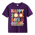 thumbnail image 1 of YunPes Girls Boys Casual Short Sleeved T Shirt Cute Happy 100 Days School Letter Print Tee Multicolor Top Tee Shirt for 2-14 Years, 1 of 1