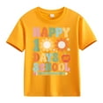 thumbnail image 1 of YunPes Girls Boys Casual Short Sleeved T Shirt Cute Happy 100 Days School Letter Print Tee Multicolor Top Tee Shirt for 2-14 Years, 1 of 1
