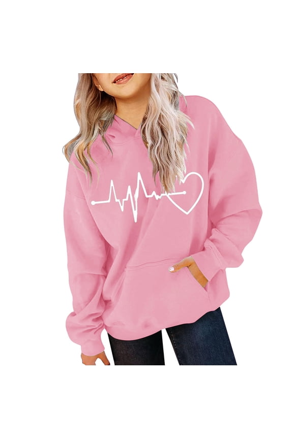 Girls Boys Hoodie Long Sleeve Pullover Plain Casual Elegant Tops Loose Long Sleeve Winter Girl Hoodie