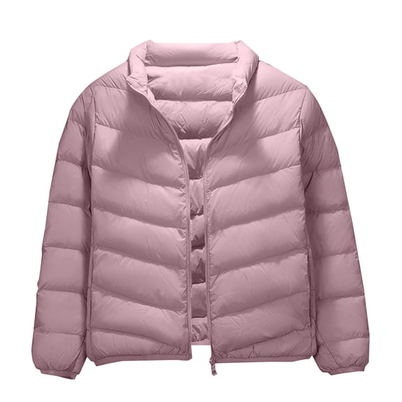 YunPes Girls Boys Lightweight Puffer Jacket Windproof Warm Coat Winter Solid Color Outerwear Comfy Down Jackets Clothes
