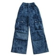 thumbnail image 1 of YunPes Girls Camouflage Cargo Pants Elastic Waist Baggy Wide Leg Pants Youth & Kids Streetwear Y2K Trousers 4-15 Years, 1 of 4