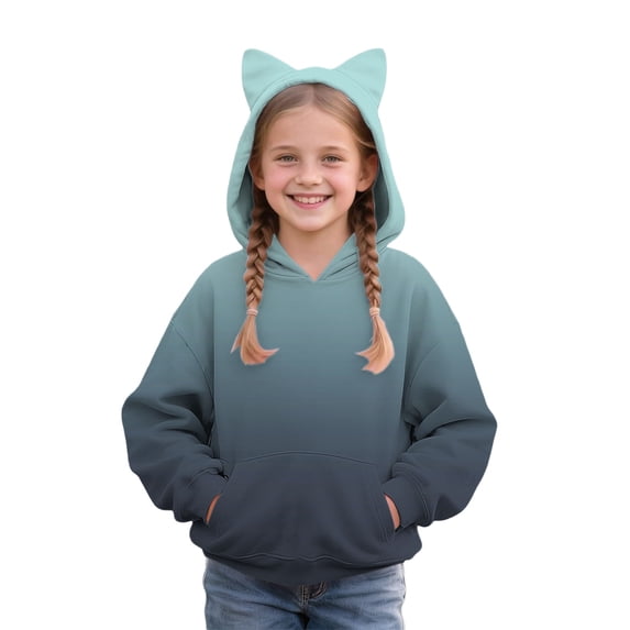 YunPes Girls Casual Bear Ear Hoodies Winter Warm Pullover Comfy Fleece Sweatshirts Long Sleeve Trendy 2025 Tops with Pockets