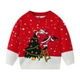 thumbnail image 1 of YunPes Girls Christmas Knitted Sweaters Long Sleeve Crewneck Knit Tops Kids Cute Pullover Knitwear Comfy Winter Sweaters for Boys, 1 of 4