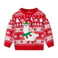 thumbnail image 1 of YunPes Girls Christmas Knitted Sweaters Long Sleeve Crewneck Knit Tops Kids Cute Pullover Knitwear Comfy Winter Sweaters for Boys, 1 of 4
