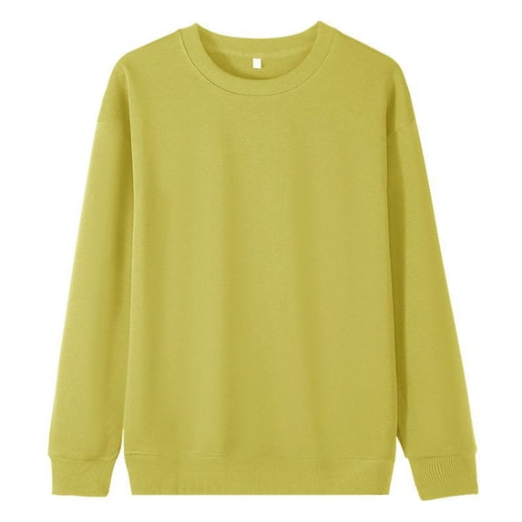 YunPes Girls Cotton Sweatshirt Solid Color Long Sleeve Pullover Kids Spring Fall Casual Crewneck Tops Basic Versatile Clothes