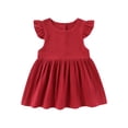 thumbnail image 1 of YunPes Girls Cotton and Linen Dress Spring Summer and Autumn Comfortable and Fashionable Flying Sleeve Dress Toddler Girls Christmas Dress, 1 of 9