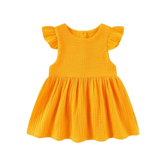 YunPes Girls Cotton and Linen Dress Spring Summer and Autumn Comfortable and Fashionable Flying Sleeve Dress Toddler Girls Christmas Dress