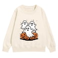 thumbnail image 1 of YunPes Girls Cute Halloween Sweatshirt Funny Ghost Graphic Long Sleeve Pullover Teen Kids Oversized Trendy Streetwear Tops, 1 of 7
