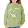 thumbnail image 1 of YunPes Girls Cute Heart Print Sweatshirt Fall Winter Oversized Crewneck Pullover Tops Fleece Long Sleeve Loose Fit Sweater Shirt, 1 of 6
