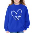 thumbnail image 1 of YunPes Girls Cute Heart Print Sweatshirt Fall Winter Oversized Crewneck Pullover Tops Fleece Long Sleeve Loose Fit Sweater Shirt, 1 of 6
