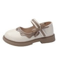 thumbnail image 1 of YunPes Girls Dress Shoes Contrast Color Edge Mary Jane Loafers Bow Uniform Platform Shoes Summer Princess Dress Shoes, 1 of 9