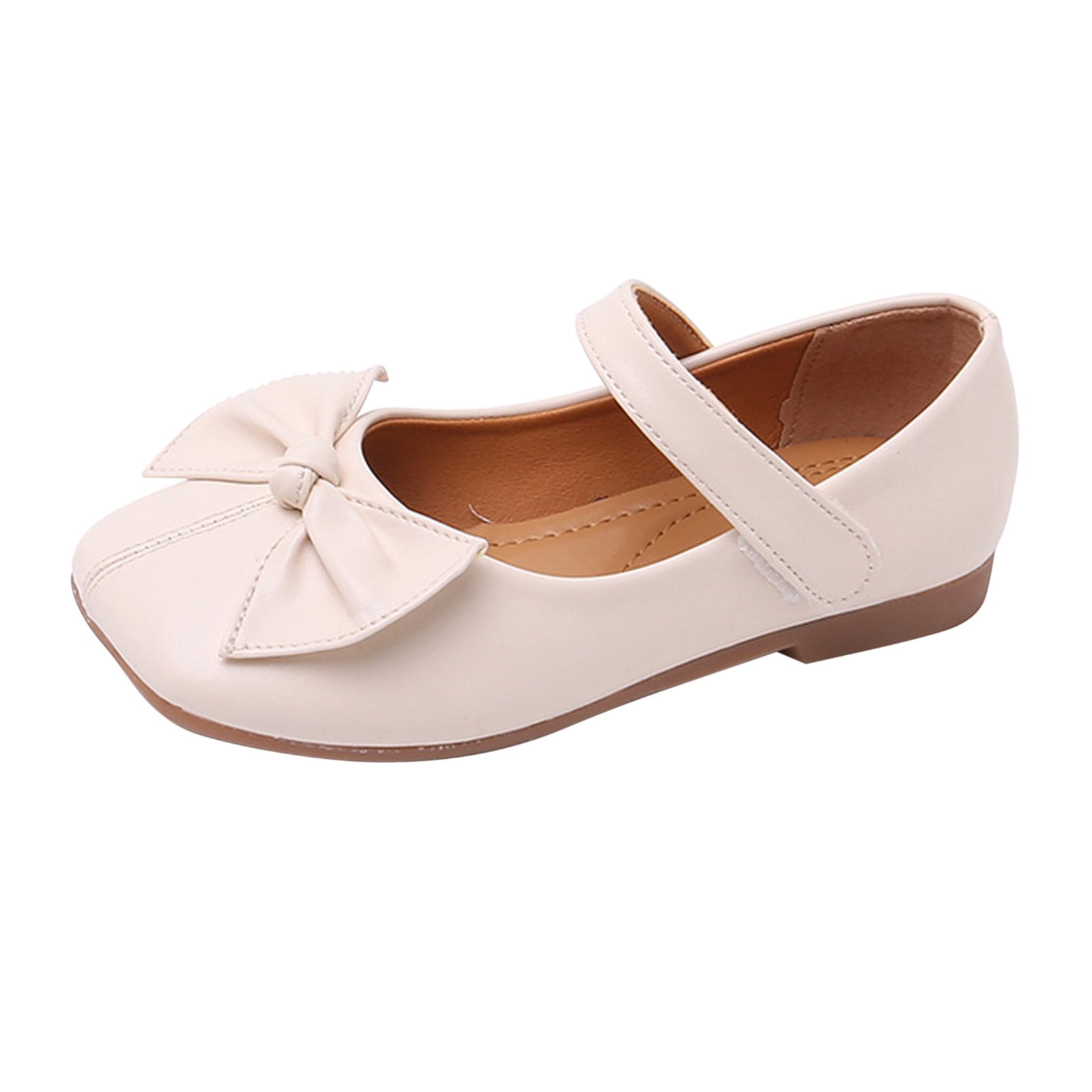 YunPes Girls Dress Shoes Cute Bow Closed Toe Falt Shoes Mary Jane Shoes Elegant Comfy School Uniform Shoes Casual Daily