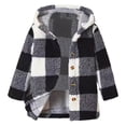 thumbnail image 1 of YunPes Girls Flannel Plaid Shacket Jacket Fuzzy Furry Hooded Jackets Sweatshirt Warm Soft Boys School Streetwear Trendy Outfits, 1 of 5