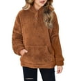 thumbnail image 1 of YunPes Girls Fleece Hoodies Bow Sherpa Fuzzy Pullover Sweatshirt Casual Kids Half Button Long Sleeve Winter Outwear Coat, 1 of 4