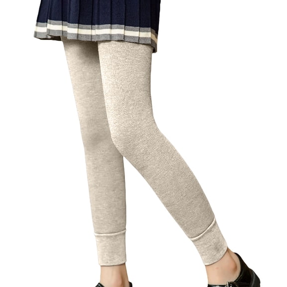YunPes Girls Fleece Tights Teen Ribbed Knitted Insulated Leggings Thermal Thick Stockings Winter Warm Ballet Pantyhose