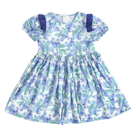 YunPes Girls Floral Dress Spring Summer and Autumn Cute and Comfortable Casual Dress for Middle and Older Children Floral Toddler Dress