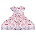 thumbnail image 1 of YunPes Girls Floral Dresses Ruffle Fly Sleeve Gathered Waist A-line Flutter Sundress Summer Beach Vacation Dress for Kids, 1 of 5