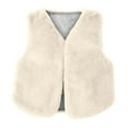 thumbnail image 1 of YunPes Girls Fuzzy Faux Fur Vest Fluffy Plush Open Front V-Neck Sleeveless Waistcoat Fall Winter Kids Fashion Thermal Outerwear, 1 of 2