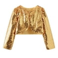 thumbnail image 1 of YunPes Girls Glitter Sequin Cardigan Jacket Teen Lightweight Sparkly Dance Shrug Cropped Coat Performance Stage Outwear, 1 of 8