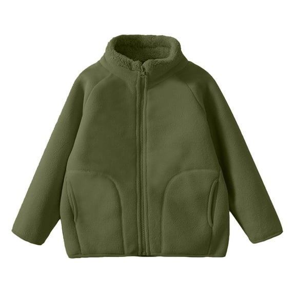 YunPes Girls Jacket Full Zip Fall Winter Soft Coat Outwear with Pockets Jacket for Kids
