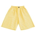 thumbnail image 1 of YunPes Girls Knee Length Gingham Shorts Bermuda Plaid Pants with Elastic Waist Baggy Straight Leg Kids Summer Lightweight Short Pants, 1 of 6