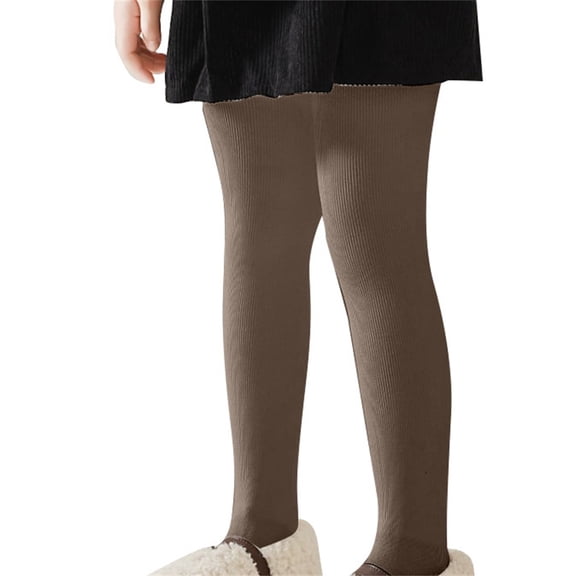 YunPes Girls' Leggings Socks Fall Winter Children's Basic Solid Color Fleece Pantyhose Youth Girl Streetwear Dance Yoga Tights Pants